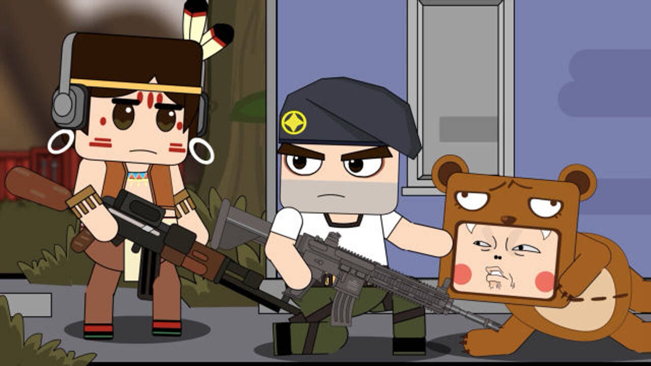 迷你吃鸡小队 迷你吃鸡小队第176集:汤姆队长救熊孩子被卡卡用枪指着