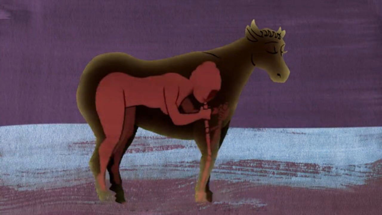 动画片王后爱上了一头公牛躲在母牛的躯壳里产下半人半牛的怪物