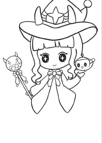 画迷你卡洛儿,萌萌简笔画教程 画画过程