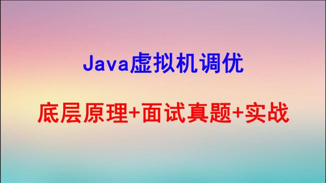 Java虚拟机调优实战案例讲解视频诸葛老师