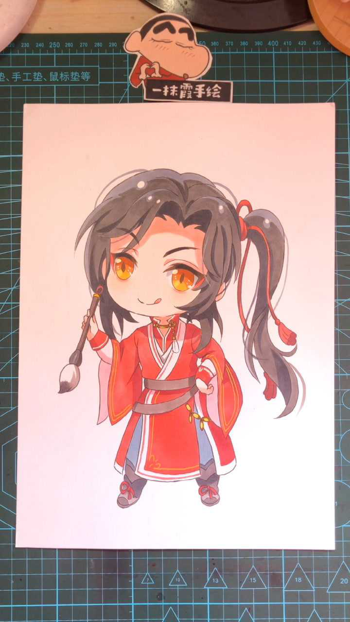 马克笔绘q版花城