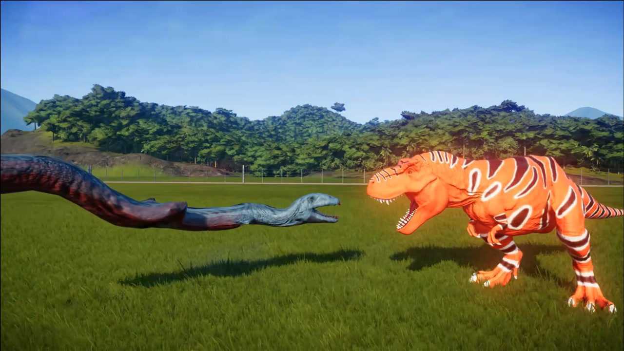 霸王龙大战泰坦巨蟒精彩的巅峰对决