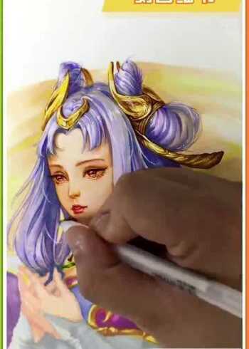 [vip陪画]-vip陪画教你如何用彩笔速画嫦娥