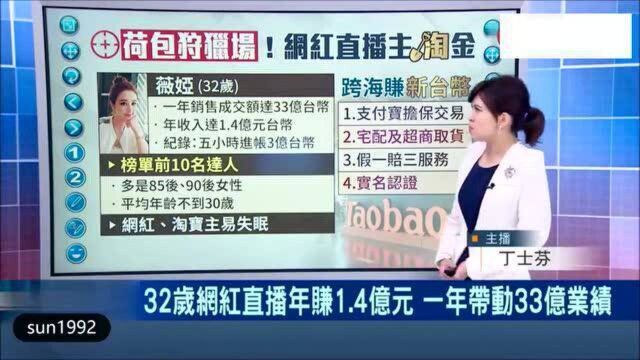 台湾节目:大陆兴起淘宝直播热, 32岁美女网红主播主年收入1.4亿, 听得主持人想辞职!