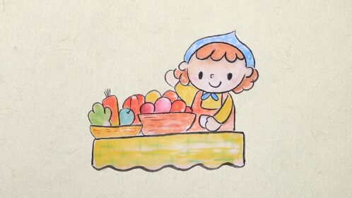 每日绘画课程春节购买年货可爱国画儿童画视频课程