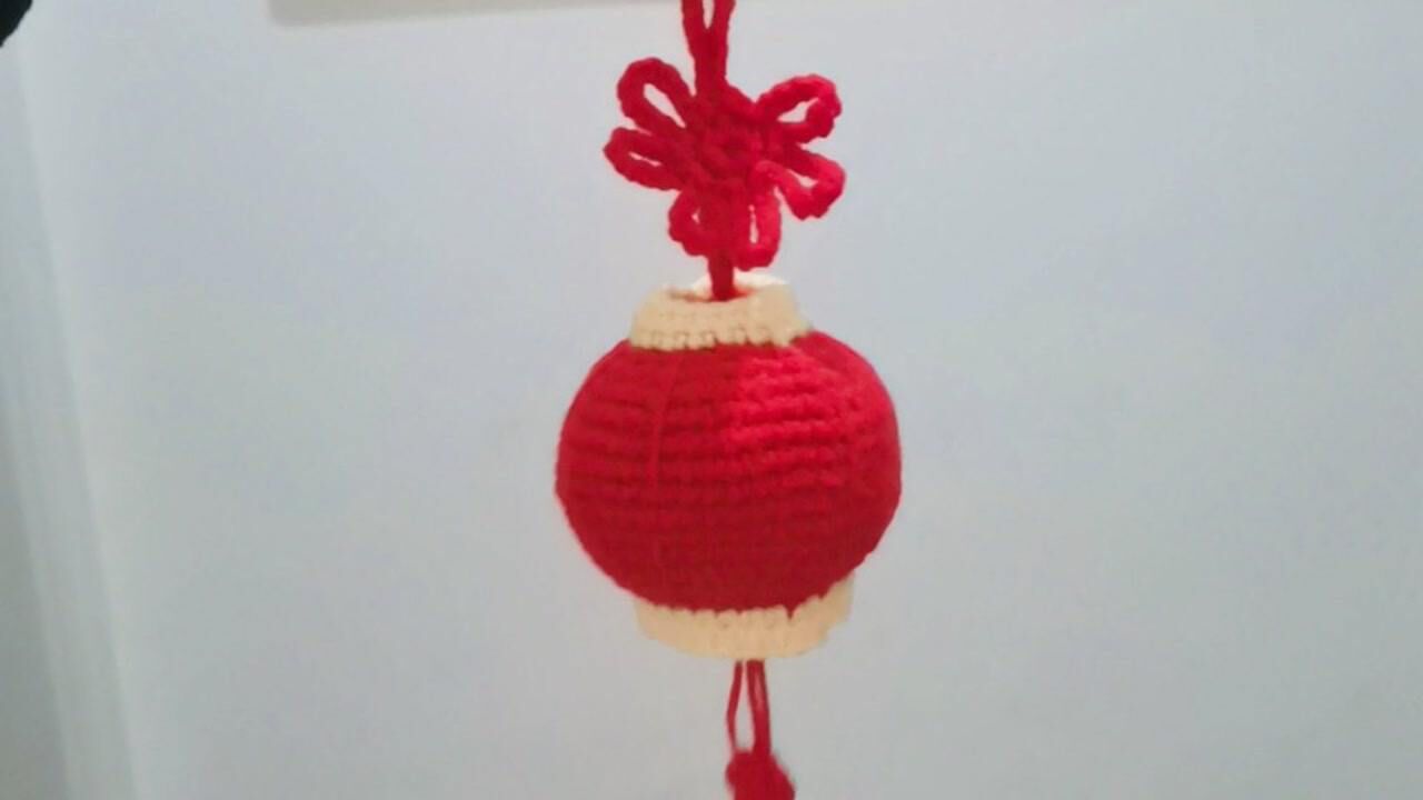 大红灯笼过大年毛线编织教程一零散毛线编织方法简单漂亮手工diy