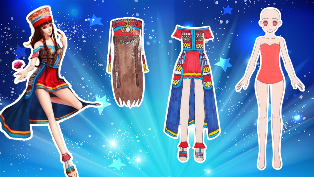 手工纸娃娃玩具:纸娃娃装扮,叶罗丽精灵梦黑香菱装扮