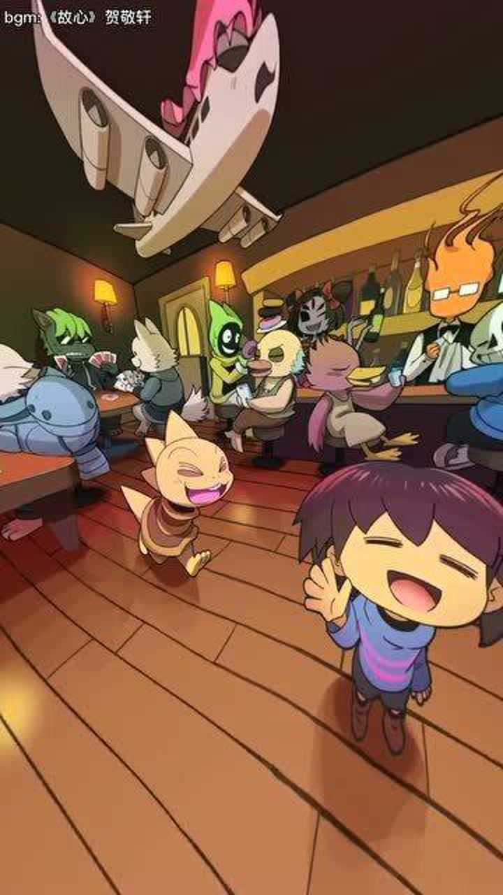 传说之下注意看sans和羊妈还有一旁哭泣的羊爸