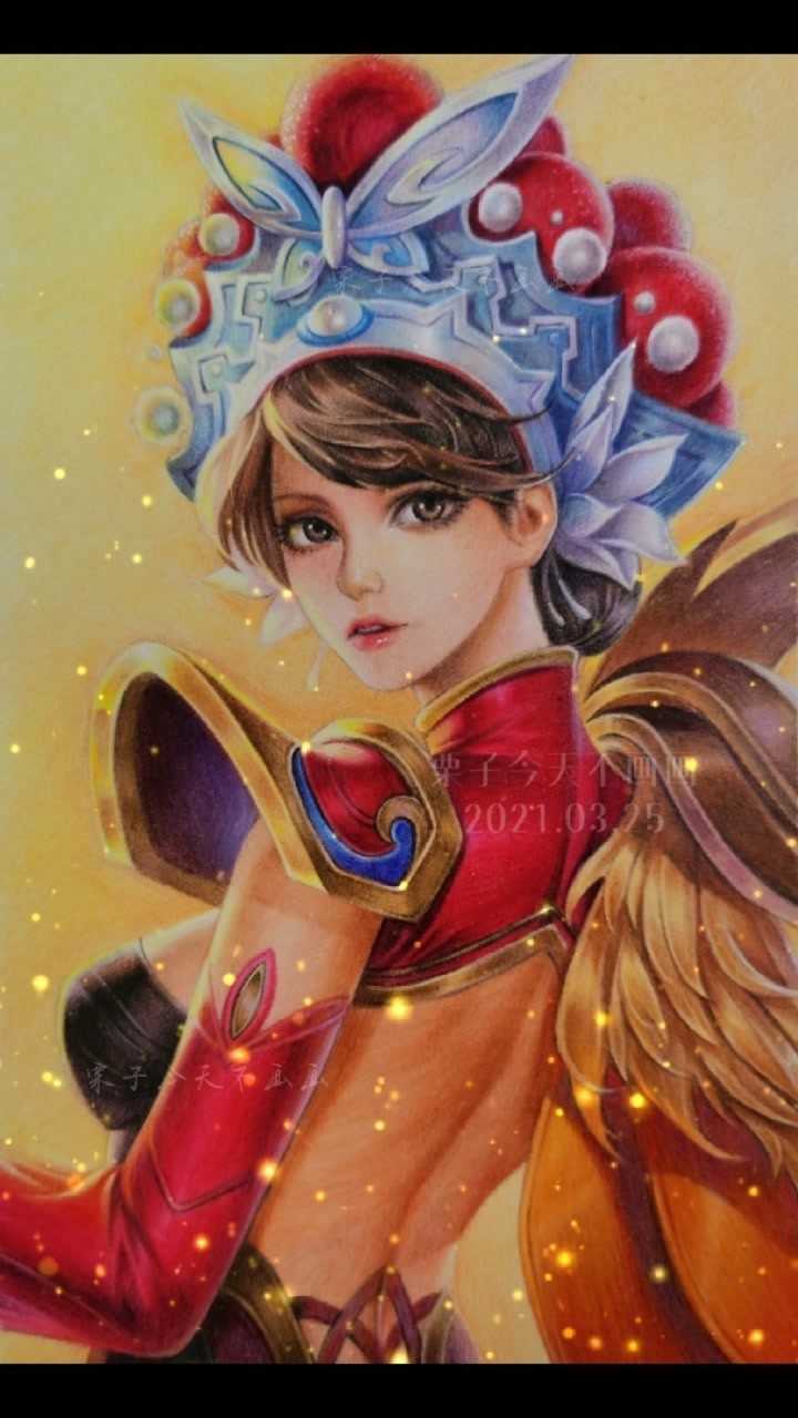 彩铅手绘王者荣耀虞姬霸王别姬_腾讯视频