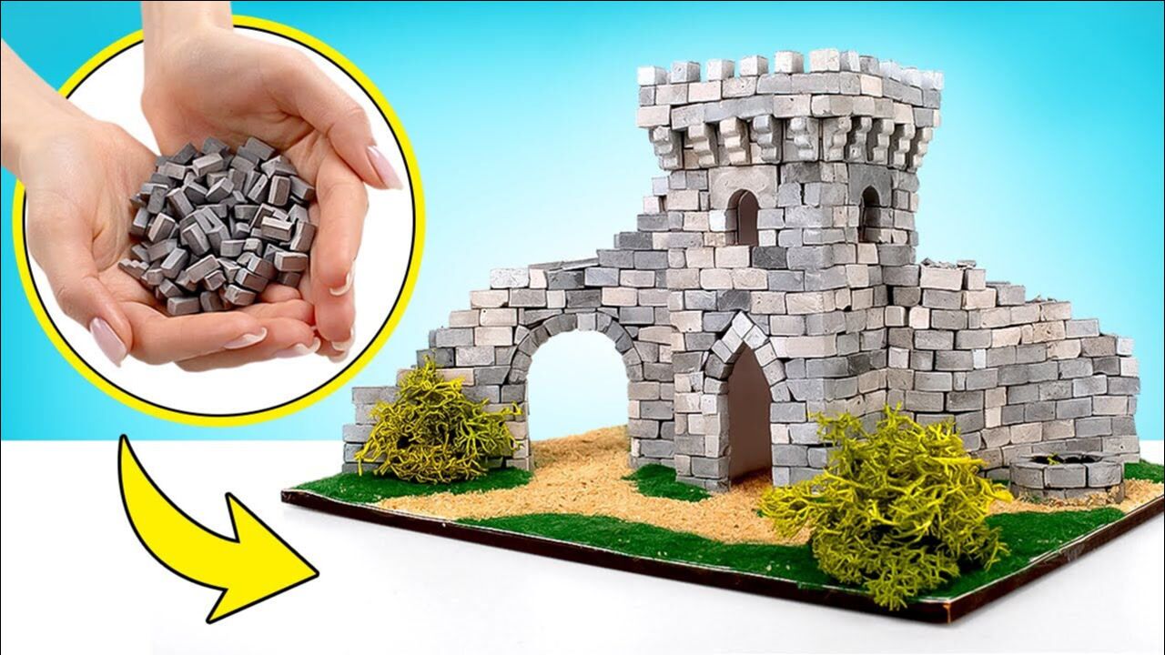小山姆手工用微型砖块diy瞭望塔