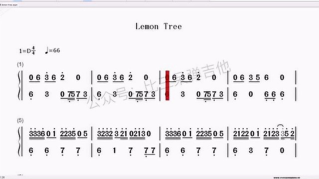 lemon tree拇指琴卡林巴琴简谱