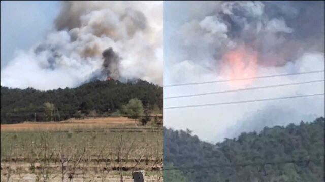 秦皇岛青龙县疑因居民仓库失火引发山火 至少500人前往救援