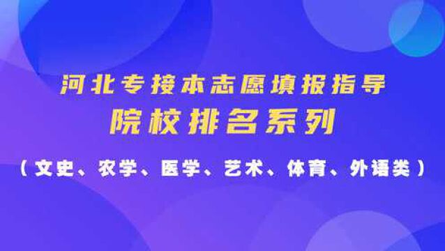 2021年河北专接本院校排名汇总