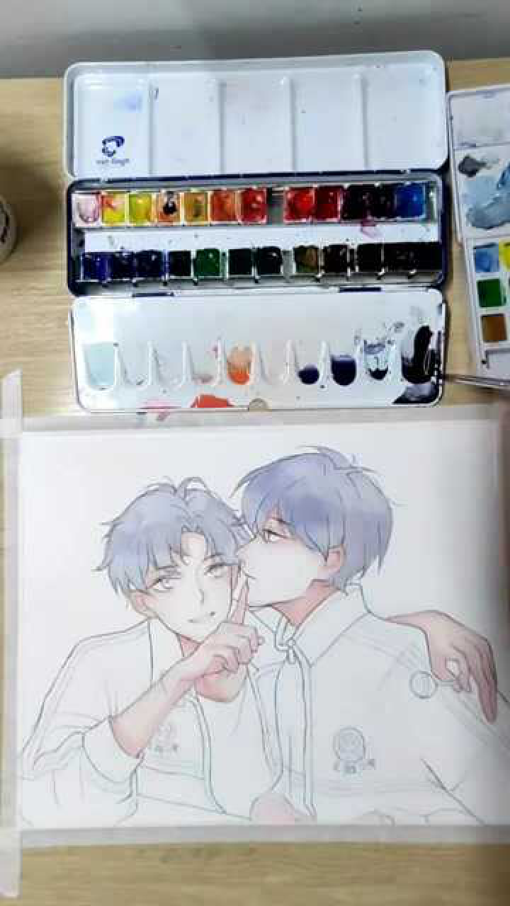 画贺朝谢俞水彩绘画过程真的超级简单赶紧来试试吧