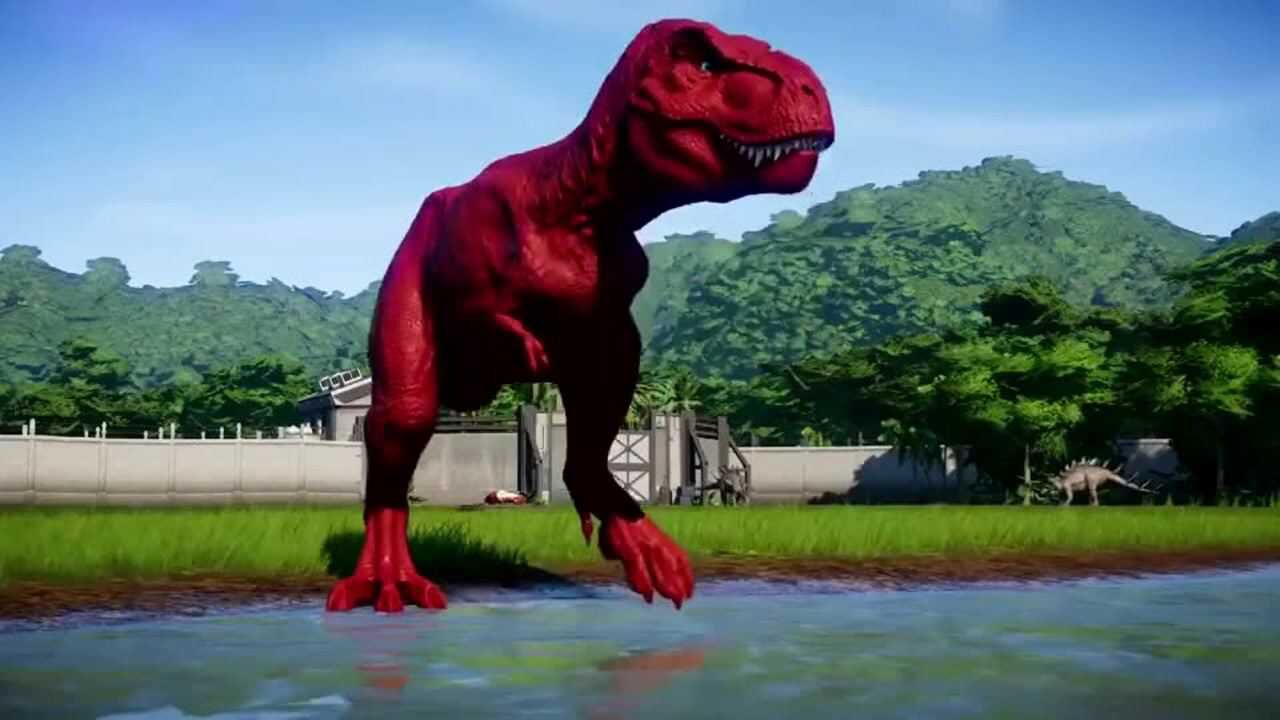 霸王龙捕杀胖头龙剑龙甲龙和盾角龙