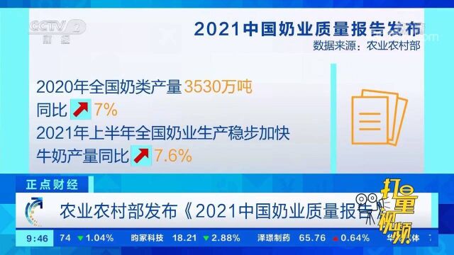 农业农村部发布《2021中国奶业质量报告》