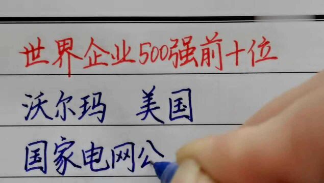 世界企业500强前十名,中国三家企业上榜,你知道是哪家企业吗?