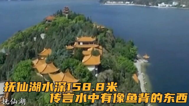 抚仙湖水深158.8米,传言水中有像鱼背的东西出现,还会放金光