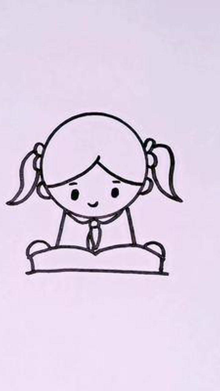 一步一步教你画读书的小女孩#零基础学画画 #创意简笔画_腾讯视频