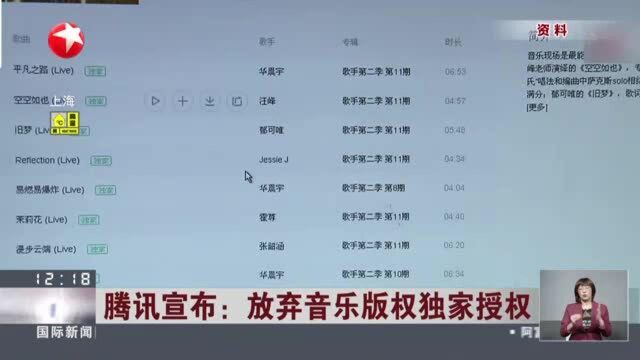 腾讯宣布:放弃音乐版权独家授权