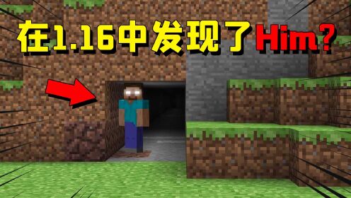 我的世界：在1.16中玩远古版本，还有Him彩蛋，当场被吓一跳！