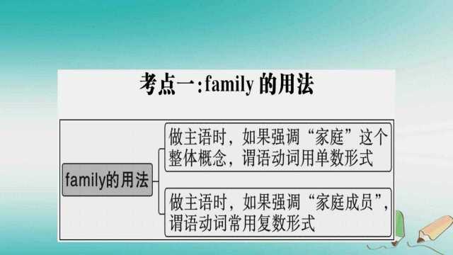 人教版七年级上册高频考点集中练Unit2(一)—family的用法