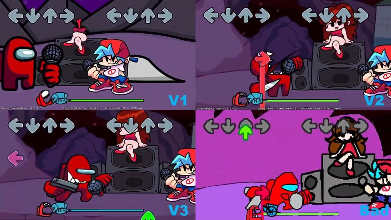 fnf周五夜放克游戏 聚集四种形态的内鬼小红