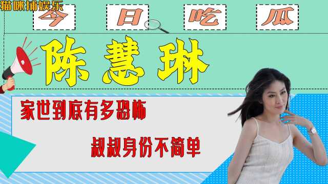 陈慧琳家世到底有多恐怖,叔叔身份不简单,向华强都要礼让三分