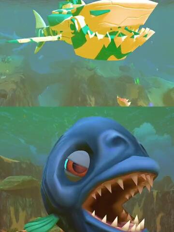 海底大猎杀:今天我们用白化机械鲨鱼去挑战深海食人鱼!