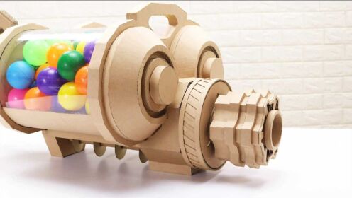 用纸板做加特林机关枪,连发速度快命中率高!