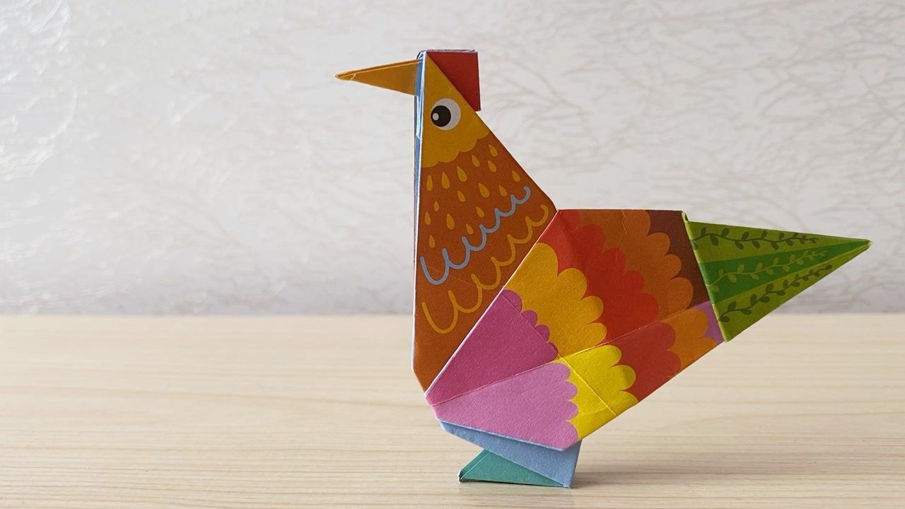 2分钟教你折纸大公鸡步骤详细简单易学
