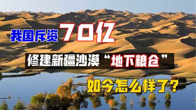 我国斥资70亿,修建新疆沙漠“地下粮仓”,如今怎么样了?