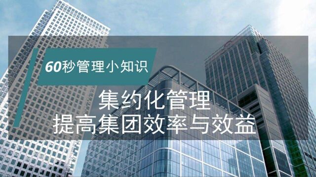 正略咨询:【管理小知识】集约化管理——提高集团效率与效益