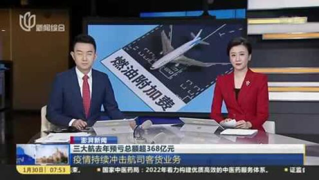 三大航去年预亏总额超368亿元:疫情持续冲击航司客货业务