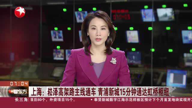 上海:崧泽高架路主线通车 青浦新城15分钟通达虹桥枢纽