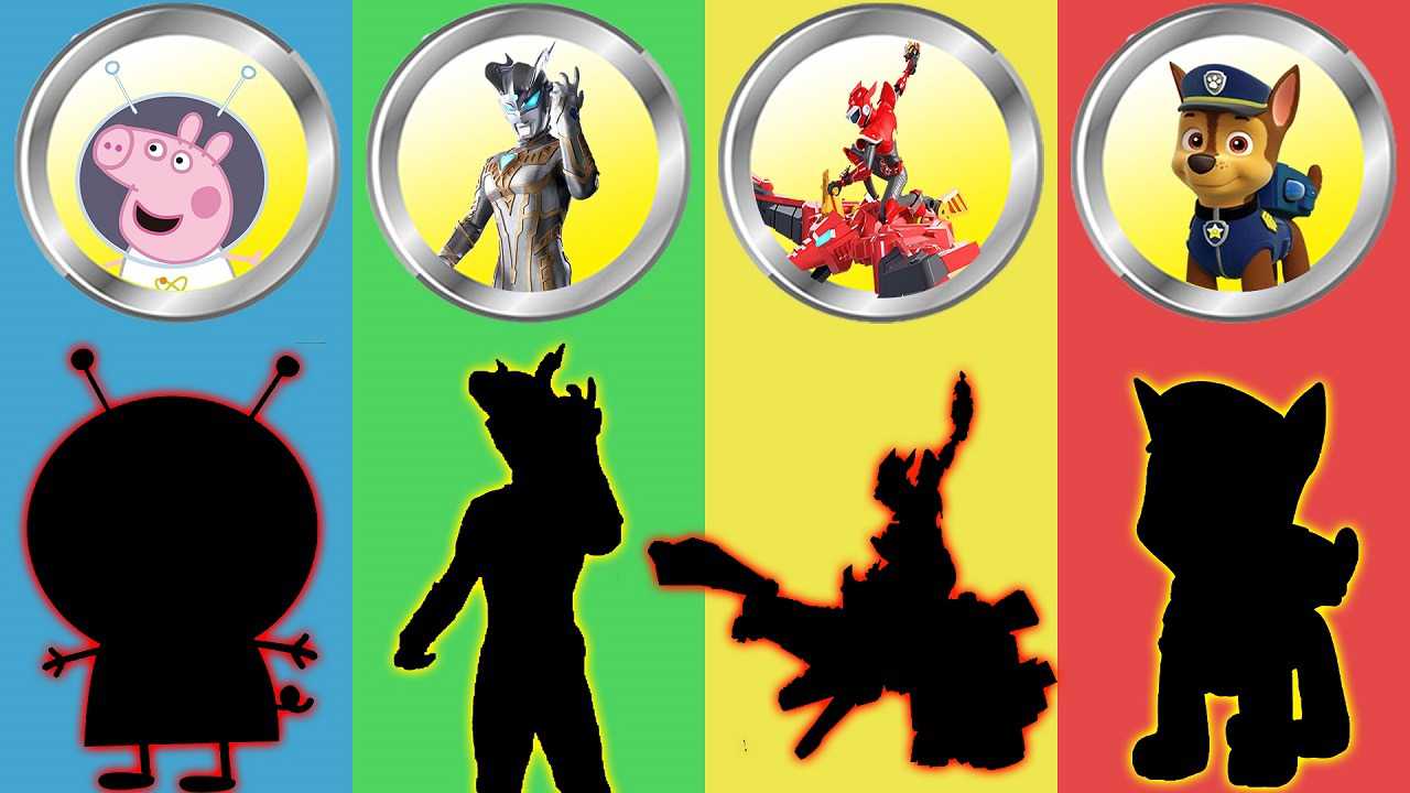 帮助汪汪队阿奇奥特曼迷你特工队,选择正确的影子