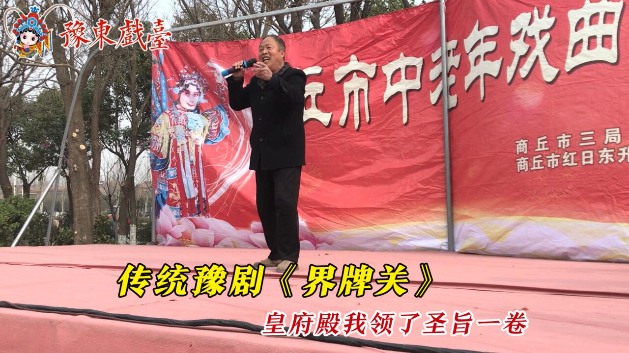 豫东民间老红脸,传统豫剧《界牌关》宋泰报读,科班也学不来