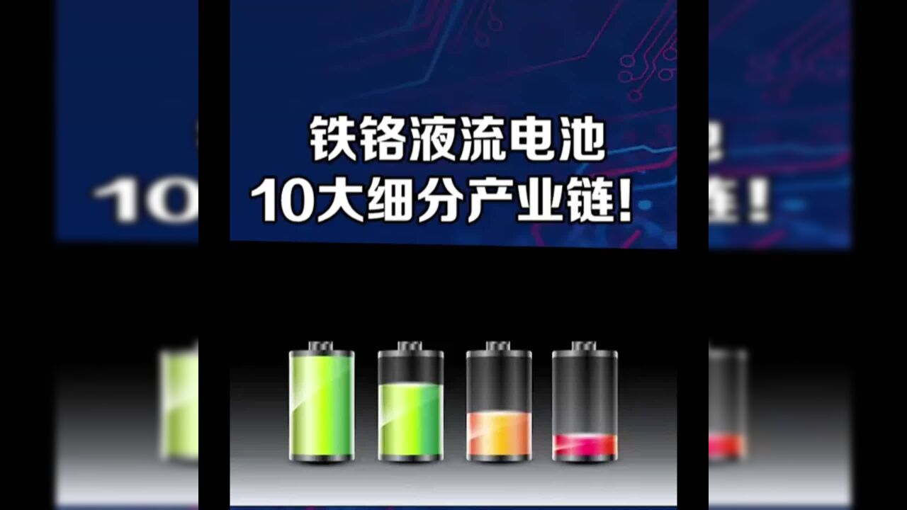 铁铬液流电池 10大细分产业链!