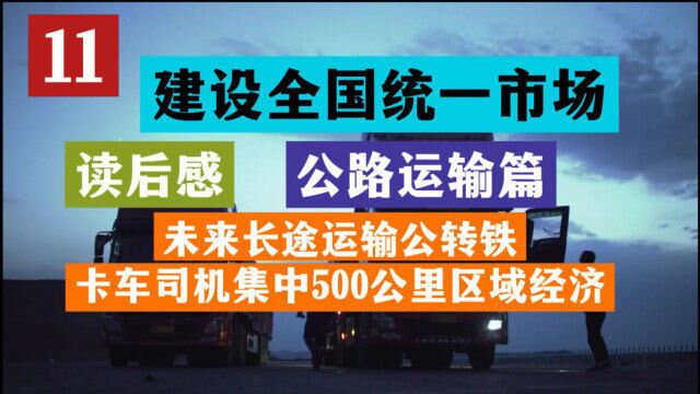 加快建设全国统一大市场 读后感(11)—运输结构公路转铁路 卡车司机未来怎么办?