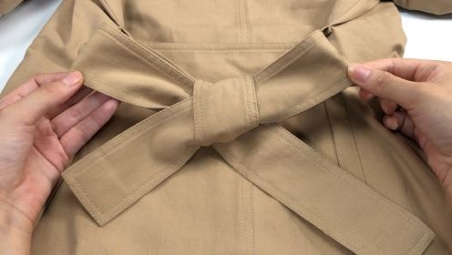 风衣腰带系蝴蝶结，3种简单的系法，显瘦实用又百搭