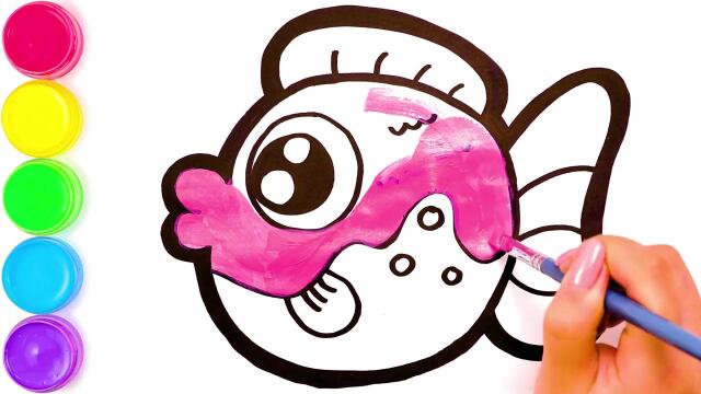 简笔画:一条大嘴巴鱼学会了么?