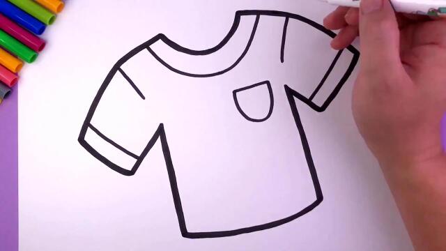 简笔画:画彩色的t裇