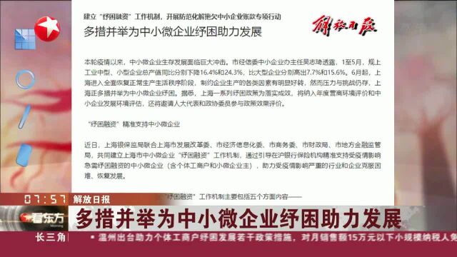 解放日报 多措并举为中小微企业纾困助力发展