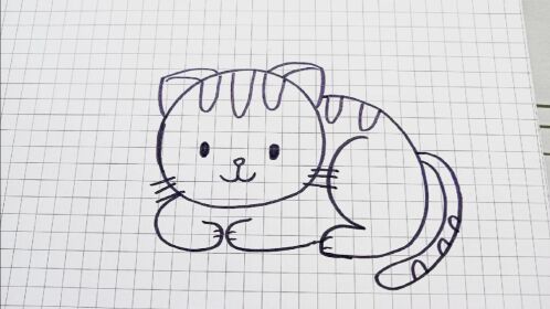 小花猫的简笔画怎么画图片