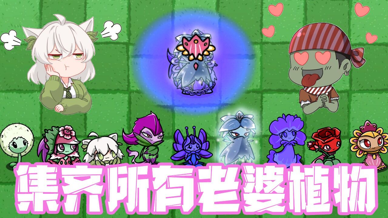植物大战僵尸：集齐Bt版所有“老婆”植物！小蛙和冰花抢C位？_高清