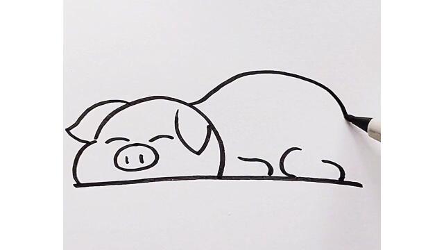 这么懒的猪,画起来简单