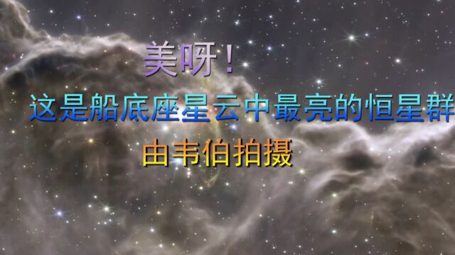 美呀!这是船底座星云中最亮的恒星群,由韦伯拍摄