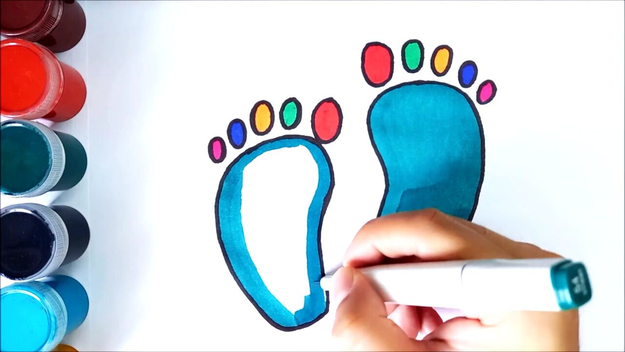儿童脚丫的作品画画图片