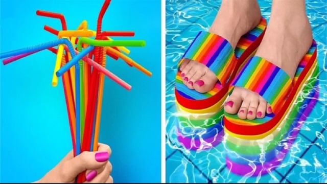 吸管diy彩虹凉拖,3d笔打印太阳镜,炫彩夏日神器你准备好了吗?