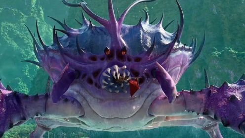 海兽猎人第二集:红皮海兽大战巨型螃蟹，这特效真不错